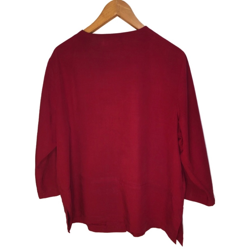 Sag Harbor Red Button Down Blouse - image 2